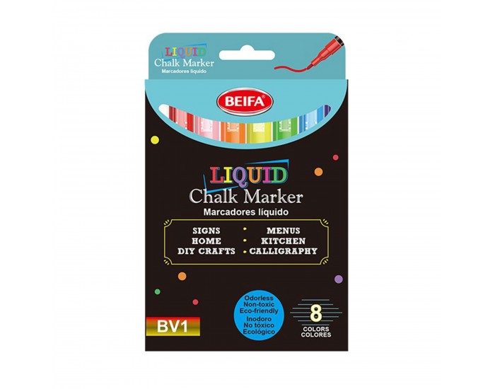 Beifa Маркер BV1-8B1 Chalk, комплект от 8 цвята