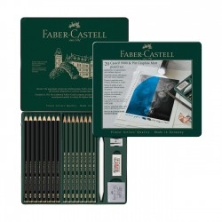 Faber-Castell Молив Pitt Graphite Matt&Castell 9000, чернографитен, различни твърдости, 20 броя - Моливи и Аксесоари