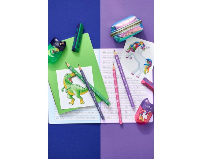 Faber-Castell Молив Jumbo Еднорог, чернографитен, НВ, лилав