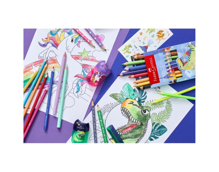 Faber-Castell Молив Jumbo Еднорог, чернографитен, НВ, лилав