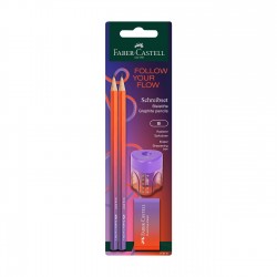 Faber-Castell Комплект моливи, гума и острилка Punchy melon - Моливи и Аксесоари