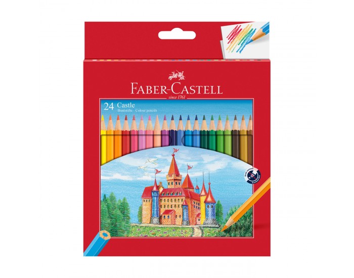 Faber-Castell Цветни моливи Замък, 24 цвята