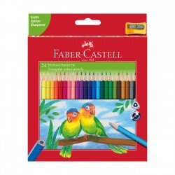 Faber-Castell Цветни моливи Triangular Junior, 24 цвята, с включена острилка - Моливи и Аксесоари