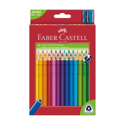 Faber-Castell Цветни моливи Triangular Jumbo, 30 цвята, с включена острилка - Моливи и Аксесоари