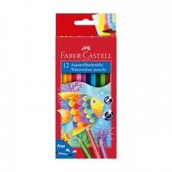 Faber-Castell Цветни моливи, 12 цвята, с включена четка - Моливи и Аксесоари
