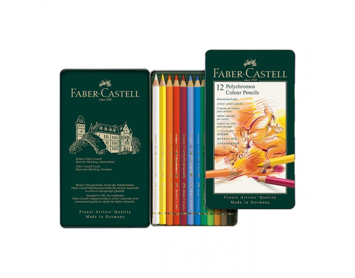 Faber-Castell Цветни моливи Polychromos, 12 цвята
