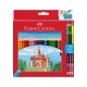 Faber-Castell Цветни моливи Замък, 24 + 6 цвята, с включена острилка