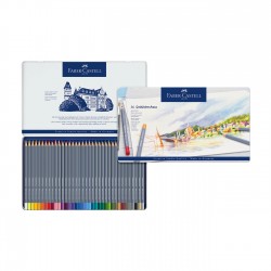 Faber-Castell Акварелни моливи Goldfaber Aqua, 36 цвята, в метална кутия - Моливи и Аксесоари