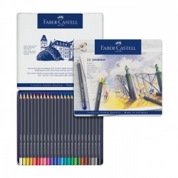 Faber-Castell Цветни моливи Goldfaber, 24 цвята, в метална кутия - Моливи и Аксесоари