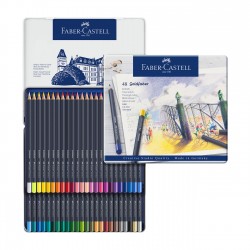Faber-Castell Цветни моливи Goldfaber, 48 цвята, в метална кутия - Моливи и Аксесоари
