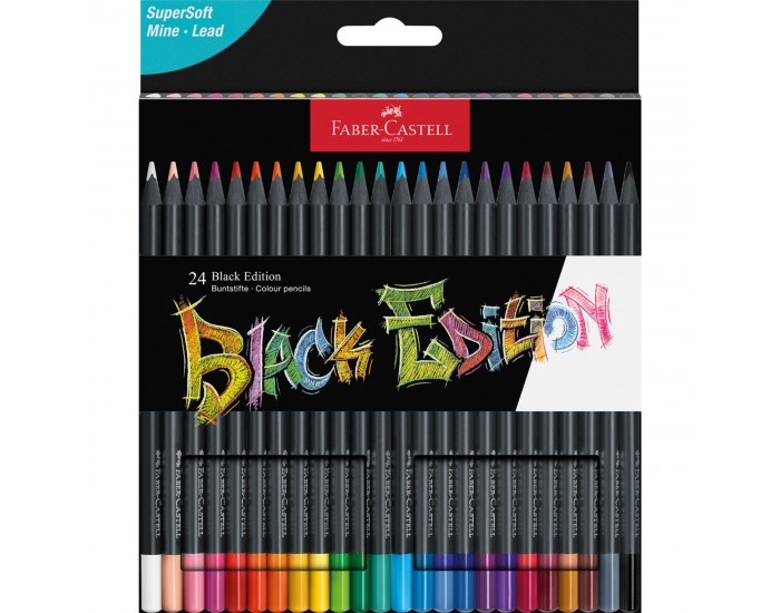Faber-Castell Цветни моливи Black Edition, 24 цвята