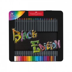 Faber-Castell Моливи Black Edition, 24 цвята, в метална кутия - Моливи и Аксесоари