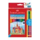 Faber-Castell Цветни моливи Замък 36+6+1 цвята, с включена острилка