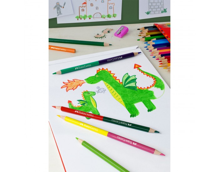 Faber-Castell Цветни моливи Замък 36+6+1 цвята, с включена острилка