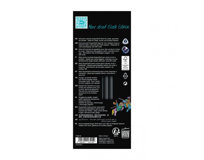 Faber-Castell Моливи Black Edition Metallic, 12 цвята