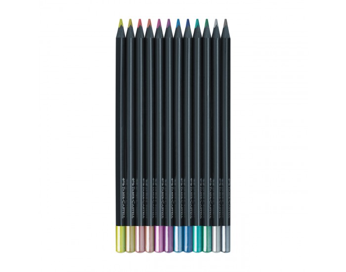 Faber-Castell Моливи Black Edition Metallic, 12 цвята