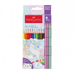 Faber-Castell Цветни моливи Еднорог, 10 стандартни и 3 пастелни цвята - Моливи и Аксесоари
