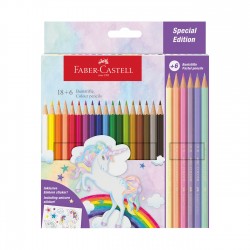 Faber-Castell Цветни моливи Еднорог, 18 стандартни и 6 пастелни цвята - Моливи и Аксесоари