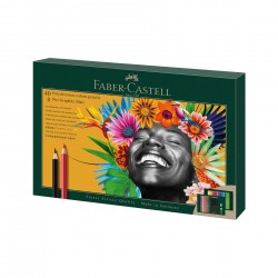 Faber-Castell Цветни моливи Polychromos, 40 цвята и чернографитни моливи Pitt Graphite Matt, 8 броя, в кутия - Моливи и Аксесоари