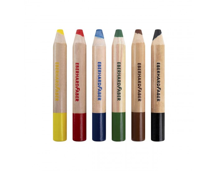 Eberhard Faber Цветни моливи Мини - Макси, 3 в 1, Jumbo, 6 цвята
