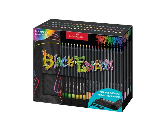 Faber-Castell Моливи Black Edition, на руло, 72 цвята