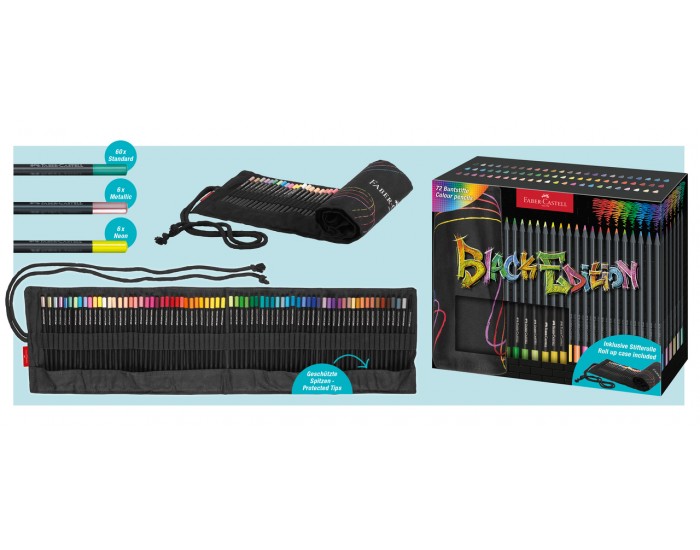 Faber-Castell Моливи Black Edition, на руло, 72 цвята