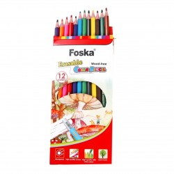 Foska Моливи Hexagonal, изтриваеми, 12 цвята - Моливи и Аксесоари
