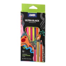 Цветни моливи Junior Ultra Black, 12 цвята - Моливи и Аксесоари