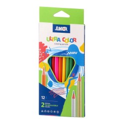 Цветни моливи Junior Ultra Color, триъгълни, 10 стандартни и 2 металикови цвята - Моливи и Аксесоари