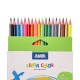 Цветни моливи Junior Ultra Color, триъгълни, 15 стандартни и 3 металикови цвята