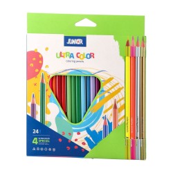 Цветни моливи Junior Ultra Color, триъгълни, 20 стандартни и 4 металикови цвята - Моливи и Аксесоари