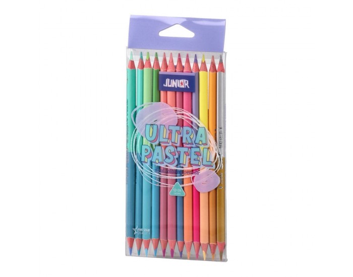 Цветни моливи Junior Ultra Dual, двойни, 24 пастелни цвята