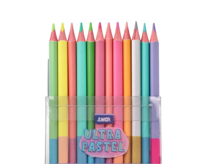 Цветни моливи Junior Ultra Dual, двойни, 24 пастелни цвята
