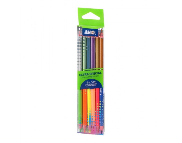 Цветни моливи Junior Ultra Special, двойни, 12 цвята