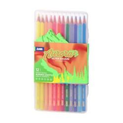 Цветни моливи Junior Ultra Square, Aурора, 12 цвята - Моливи и Аксесоари