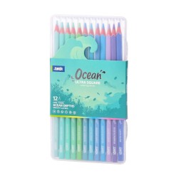 Цветни моливи Junior Ultra Square, океан, 12 цвята - Моливи и Аксесоари
