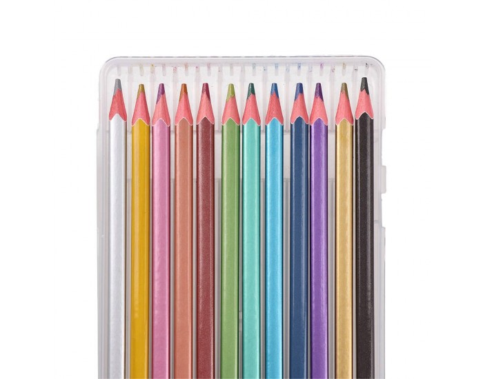 Цветни моливи Junior Ultra Square, хром, 12 цвята