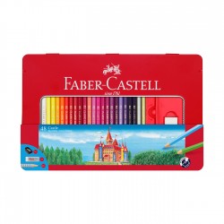 Faber-Castell Цветни моливи Замък, 48 цвята, в метална кутия - Моливи и Аксесоари