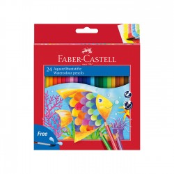 Faber-Castell Акварелни моливи, 24 цвята, с включена четка - Моливи и Аксесоари