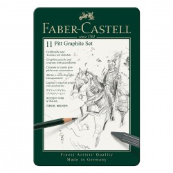 Faber-Castell Комплект моливи Pitt Graphite, 11 броя в метална кутия - Моливи и Аксесоари