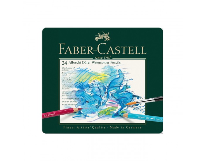 Faber-Castell Акварелни моливи Albrecht Dürer, 24 цвята, в метална кутия