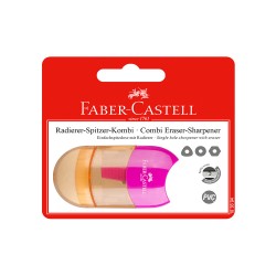 Faber-Castell Острилка Trend Combi, с гума, розова, в блистер - Офис аксесоари