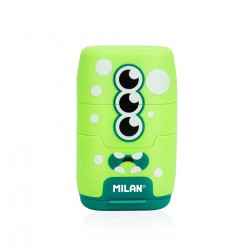 Milan Острилка Compact Aliens, двойна, с гума, цвят асорти - Офис аксесоари