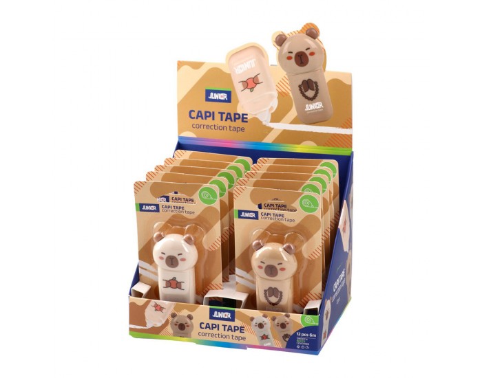 Коректор-лента Junior Capi Tape, капибара, дължина 6 m, асорти