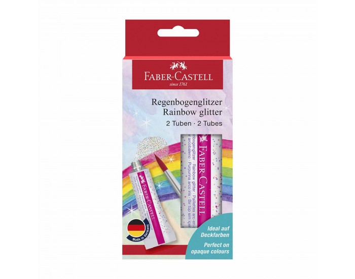 Faber-Castell Течен брокат Glitter Rainbow, 12 ml, 2 броя блистер