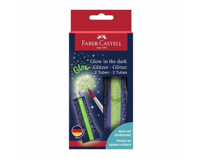 Faber-Castell Течен брокат Glow, 12 ml, 2 броя блистер