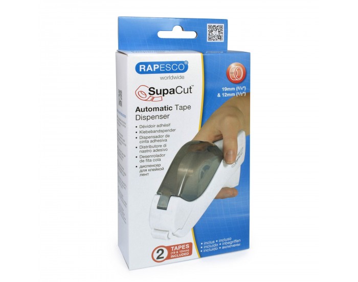 Rapesco Диспенсър за тиксо, Supacut, автоматичен, бял