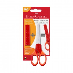 Faber-Castell Ножица Grip, детска, червена, в блистер - Офис аксесоари