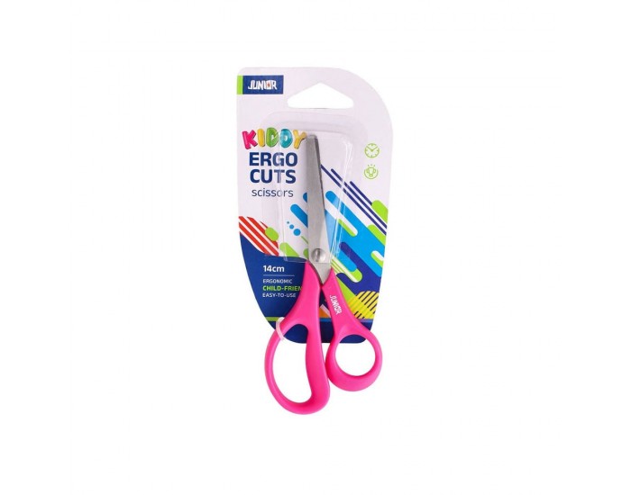 Ножица Junior Ergo Cuts, ергономична, 14 cm, асорти