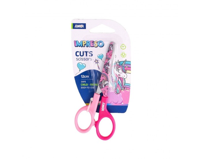 Ножица Junior Impreso Cuts, еднорог, 12 cm